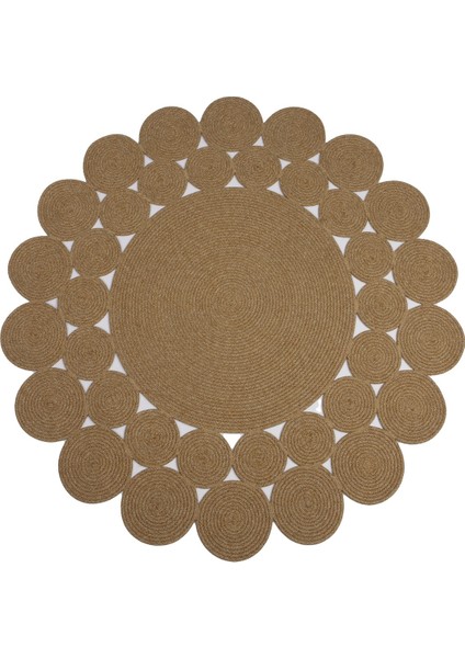 Reygon Ege 1 Hasır Daire Dekoratif El Örgüsü Kilim Yolluk Halı