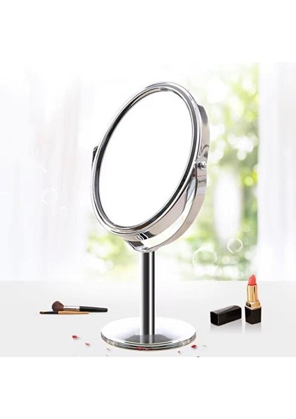 Sonx Oval Masaüstü Ayaklı 360° Dönebilen Çift Taraflı Büyüteçli Krom Ayna 18X10CM fırsatları