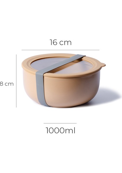 Moca Stoneware Hava Geçirmez Şeffaf Kapaklı Saklama Kabı 1000 ml | Kahverengi indirimleri