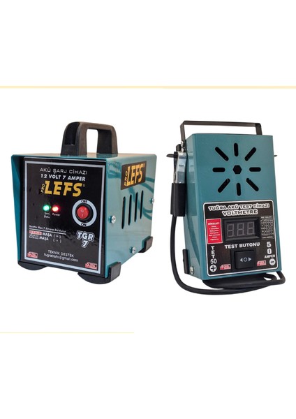 7 Amper Akü Şarj Cihazı ve Pro Lefs 50 Amper Test Cihazı