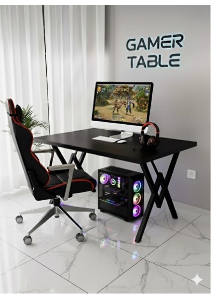 Profesyonel Oyuncu Masası Siyah Bilgisayar Çalışma Masası 120 cm Gamer Table