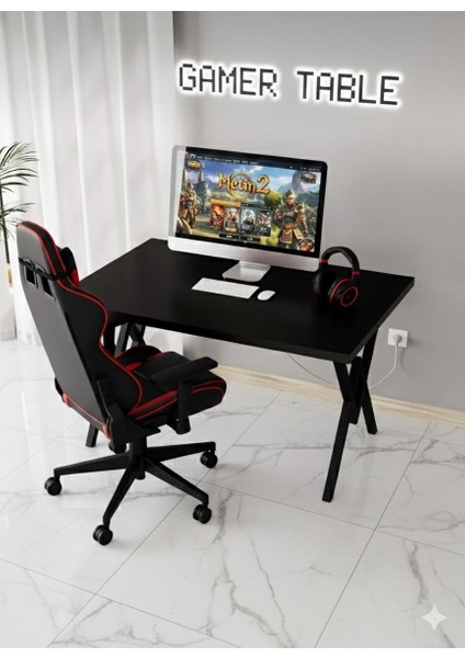 Profesyonel Oyuncu Masası Siyah Bilgisayar Çalışma Masası 120 cm Gamer Table fiyatları