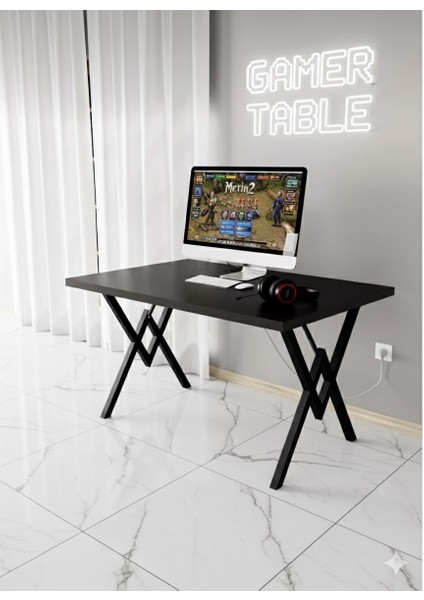 Profesyonel Oyuncu Masası Siyah Bilgisayar Çalışma Masası 120 cm Gamer Table modelleri