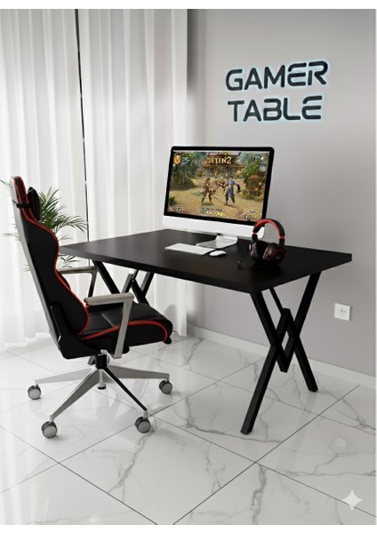 Profesyonel Oyuncu Masası Siyah Bilgisayar Çalışma Masası 120 cm Gamer Table indirimleri