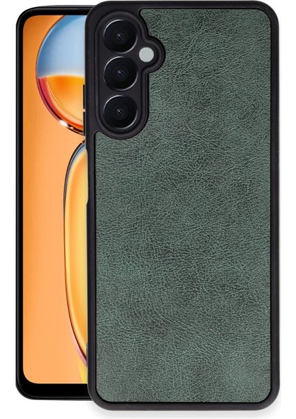 Buğz Newface Samsung Galaxy M15 Kılıf Aras Deri Kapak - Koyu Yeşil