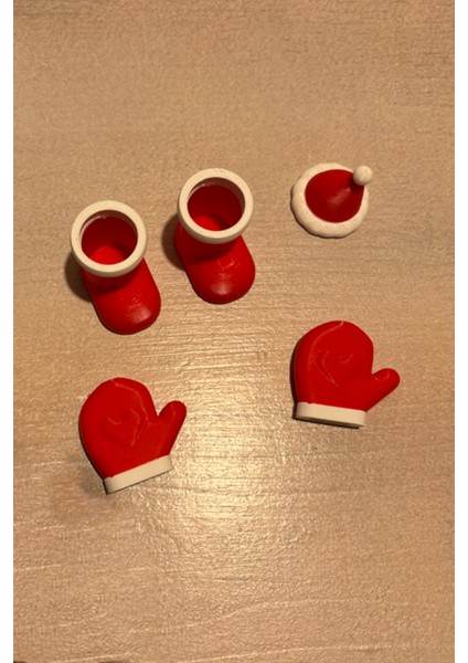 Noel Ayakkabı, Şapka ve Eldiven Mini Dekor Seti – Bioplastik Yılbaşı Süsleri fiyatları