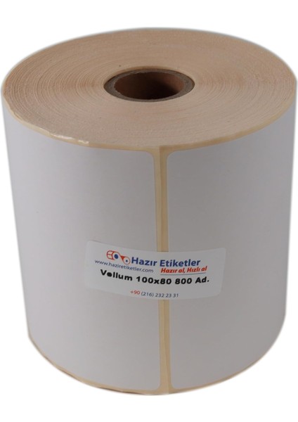 Rulo Etiket 100MM x 80MM 800 Adet 25MM Çapında