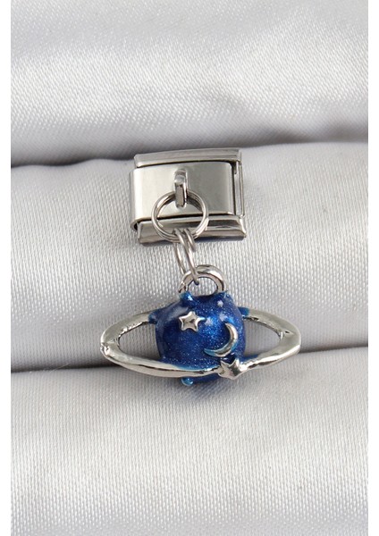 316L Çelik Sallantılı Satürn Gümüş Renk Nomination Charm