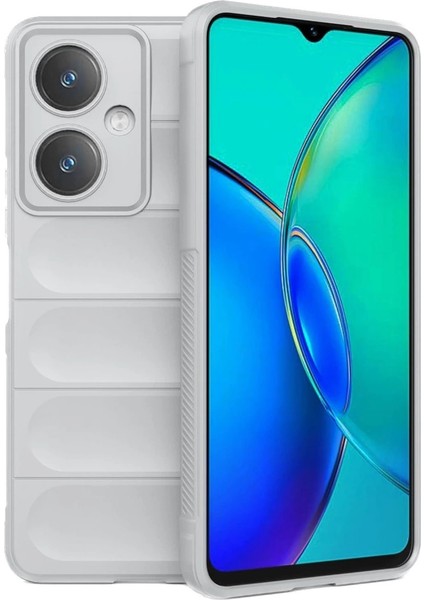 Buğz Newface Vivo Y27 Kılıf Optimum Silikon - Krem