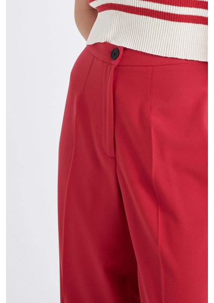 Standart Boy Kumaş Palazzo Pantolon Wide Leg Geniş Bol Paça Basic Düz Yüksek Bel C6402AX24AU