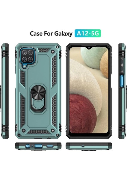 Buğz Samsung Galaxy A22 Kılıf Sofya Yüzüklü Silikon Kapak - Yeşil fiyatları