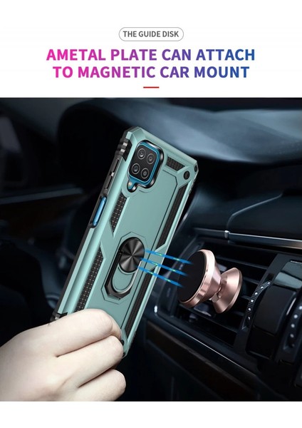 Buğz Samsung Galaxy A22 Kılıf Sofya Yüzüklü Silikon Kapak - Yeşil indirimleri