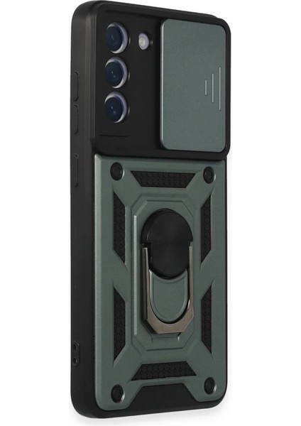 Buğz Samsung Galaxy S21 Fe Kılıf Pars Lens Yüzüklü Silikon - Yeşil fiyatları