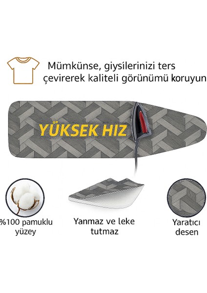 Ütü Masası Kılıfı Keçeli Siyah Zikzak Desen Battal Boy Xxl Pamuklu Yanmaz Üretim fırsatları