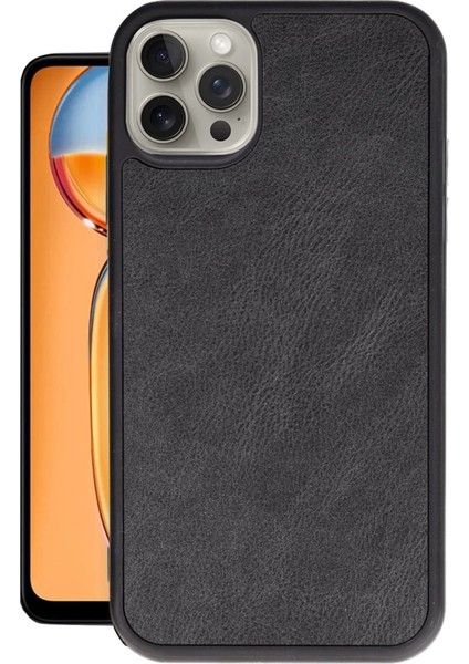 Buğz Newface Iphone 14 Pro Kılıf Aras Deri Kapak - Siyah