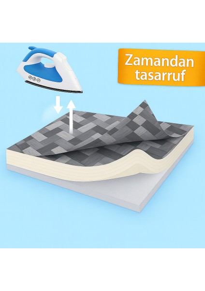 Ütü Masası Kılıfı Keçeli Siyah Zikzak Desen Battal Boy Xxl Pamuklu Yanmaz Üretim indirimleri