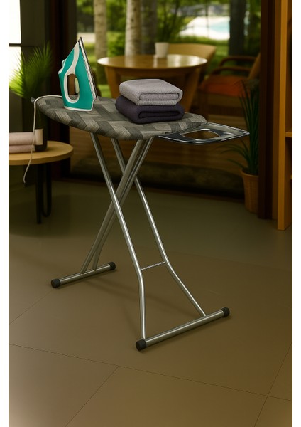 Ütü Masası Kılıfı Keçeli Siyah Zikzak Desen Battal Boy Xxl Pamuklu Yanmaz Üretim