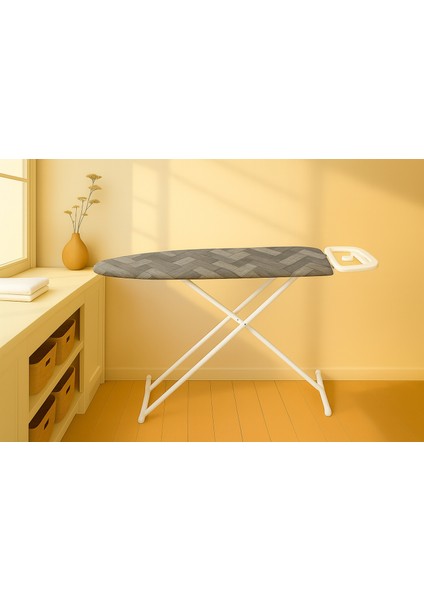 Ütü Masası Kılıfı Keçeli Siyah Zikzak Desen Battal Boy Xxl Pamuklu Yanmaz Üretim