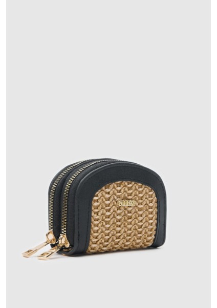 Kadın Askılı Siyah Hasır Çanta Cüzdan fiyatları