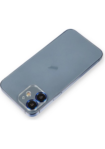 Buğz Iphone 12 Metal Kamera Lens Koruma Cam - Mavi