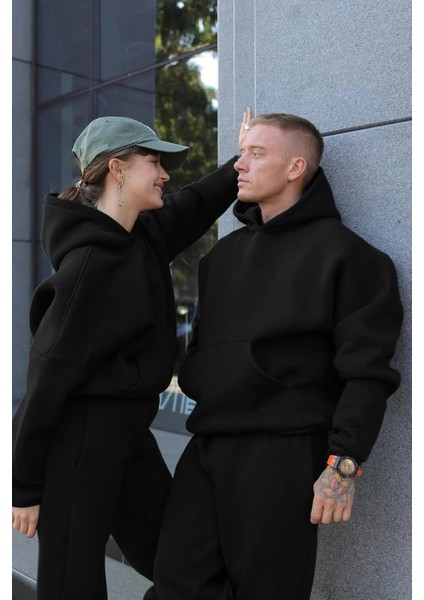 Kadın Erkek Çiftlere Özel 3 Iplik Kalın Oversize Kapüşonlu Eşofman Takımı – Tekli modelleri