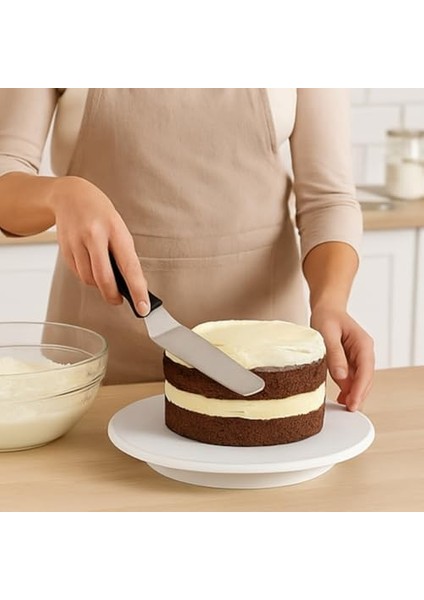3 Lü Spatula Seti - Paslanmaz Çelik, Plastik Saplı, Pasta, Kek ve Için Profesyonel Spatula Takımı fiyatları