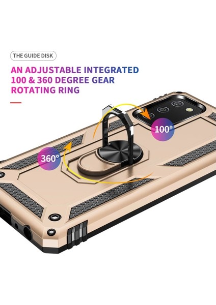 Buğz Samsung Galaxy A03S Kılıf Sofya Yüzüklü Silikon Kapak - Gold indirimleri