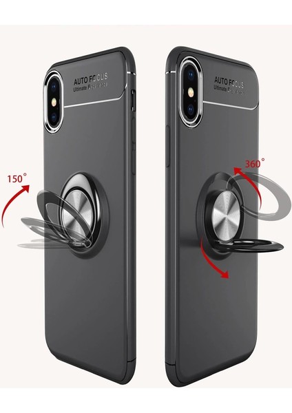 Buğz Iphone Xs Max Kılıf Range Yüzüklü Silikon - Siyah fırsatları