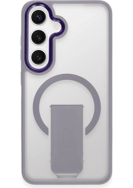 Buğz Newface Samsung Galaxy S24 Tork Magsafe Standlı Kapak - Lila