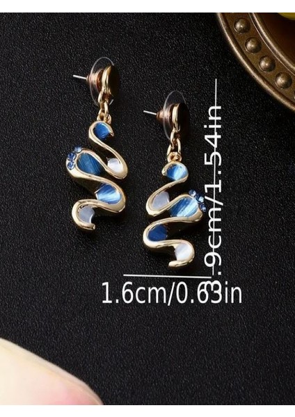 Taşlı Geometrik Kolye Küpe Seti