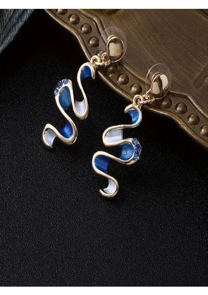 Taşlı Geometrik Kolye Küpe Seti