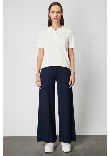 Kadın Örgülü Kısa Kollu Triko Kazak 60314 Ekru modelleri