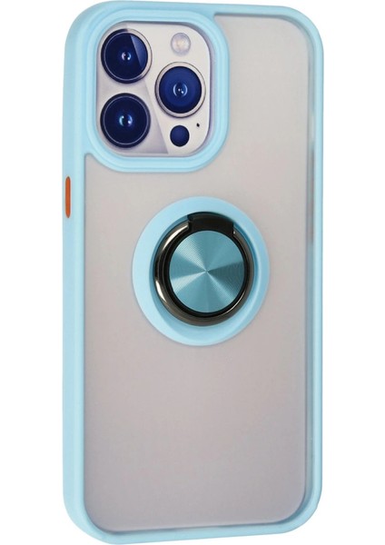 Buğz Iphone 13 Pro Kılıf Montreal Yüzüklü Silikon Kapak - Buz Mavi modelleri
