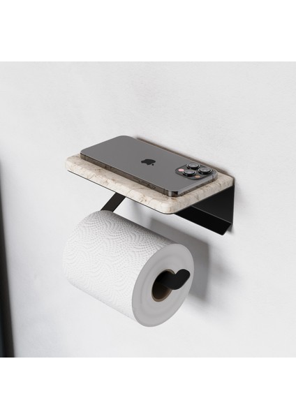 Mermer Detaylı Paslanmaz Çelik Havluluk, Yapışkan & Vida Montaj Seçeneği-Wc Kağıdı Askısı Yapışkanlı modelleri