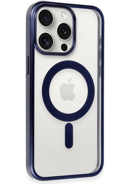 Buğz Iphone 15 Pro Max Kılıf Erozi Magsafe Kapak - Lacivert modelleri
