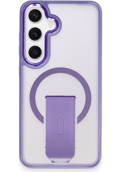 Buğz Newface Samsung Galaxy S24 Tork Magsafe Standlı Kapak - Derin Mor