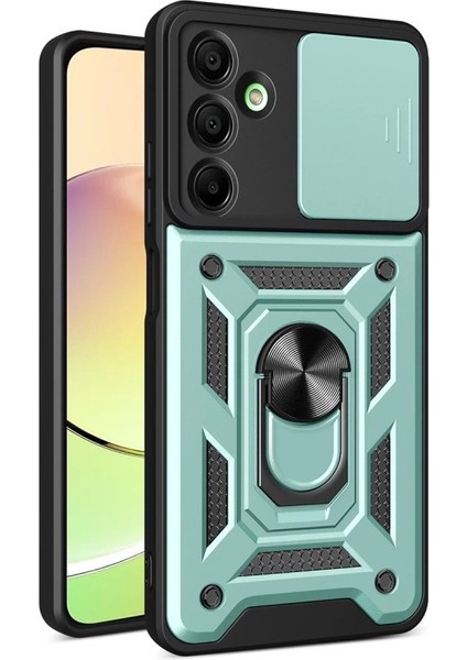 Buğz Samsung Galaxy A16 5g Kılıf Pars Lens Yüzüklü Silikon - Yeşil