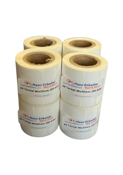 Pp Termal Etiket 40MM x 30MM Ruloda 200 Adet Toplam 8 Rulo 1600 Adet Phomemo Yazıcılar ile Uyumlu fiyatları