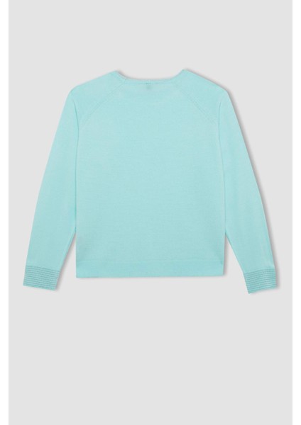 Regular Fit Bisiklet Yaka Simli Triko Kazak Tunik