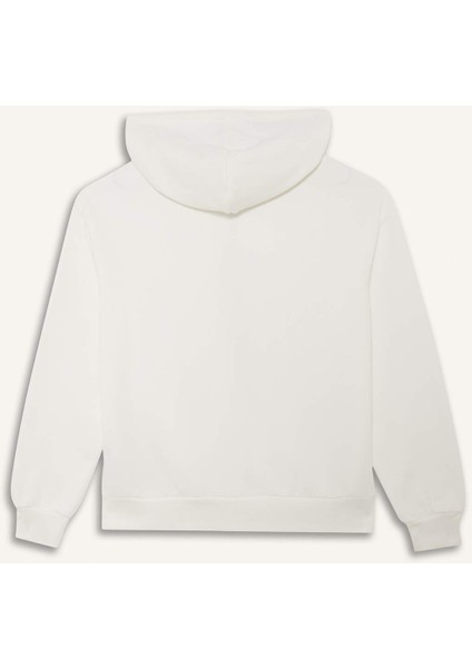 Relax Fit Kapüşonlu Cepli Basic Düz Fermuarlı Sweatshirt