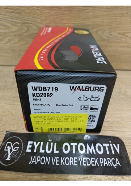 WDB719 04465-02470FREN Balata Ikazlı On Toyota Corolla (_E21_) 1.8 Hybrid 2019- / Corolla (_E21_) 1.6 Vvt-I 2019- fiyatları