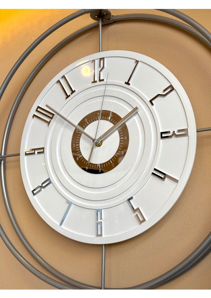 Gümüş-Büyük Boy) - Lavinya (12-24H) Exclusive (Özel Kadran Tasarım) - Modern Dekoratif Duvar Saati fiyatları