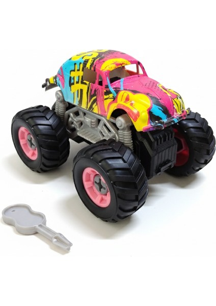 Monster Truck Sök Tak Grafitti Sürtmeli Master Araba Mor