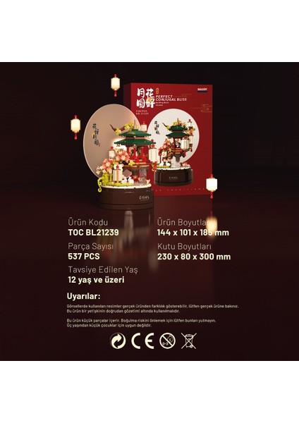 Çin Geleneksel Fener Müzik Kutusu Yapı Bloğu Seti 537 Parça indirimleri