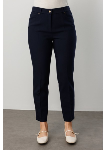 Kadın Büyük Beden Dar Paça Pantolon 1009 Lacivert modelleri