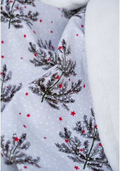 Flanel Sherpa Ren Battaniye Çift Kişilik Kırmızı 200X230CM