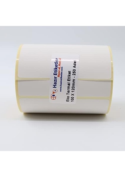 Hazır Al Hızlı Al Kargo Etiketi Eko Termal Etiket 100MM x 120MM Ruloda 400 Adet 40MM Çapında Direk Termal Transfer Etiketi fiyatları