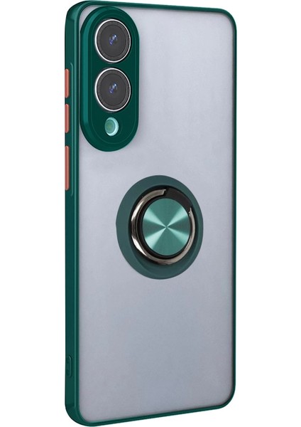 Buğz Samsung Galaxy S25 Edge Kılıf Montreal Yüzüklü Silikon Kapak - Yeşil modelleri