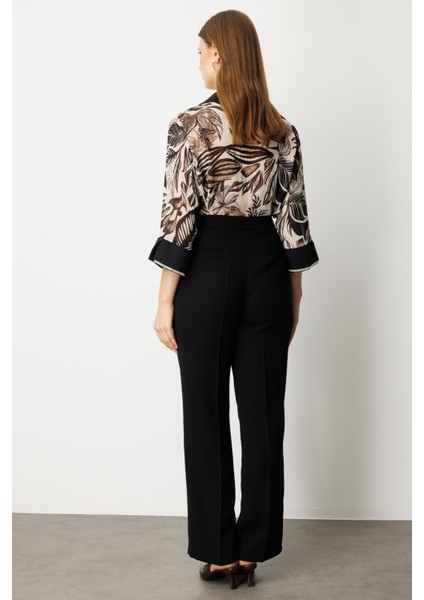 Kadın Büyük Beden Bol Paça Krep Pantolon 1033 Siyah fırsatları