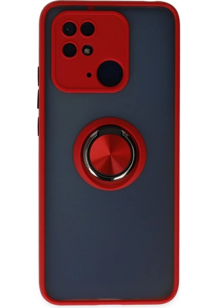 Buğz Xiaomi Redmi 10C Kılıf Montreal Yüzüklü Silikon Kapak - Kırmızı